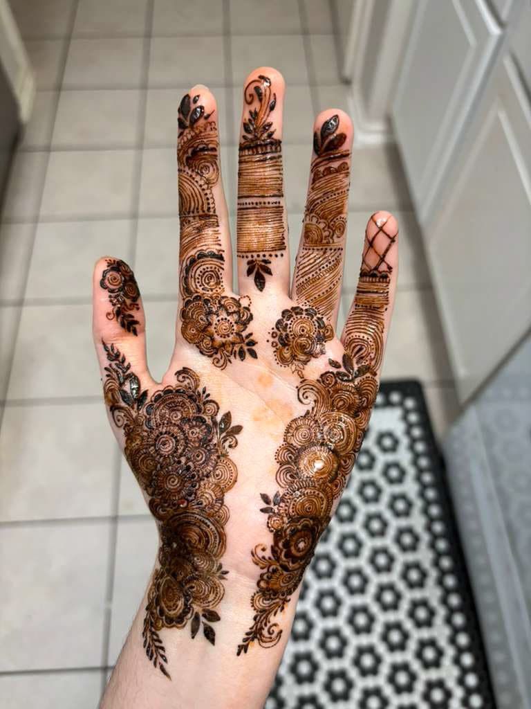 Intricate traditional henna art design